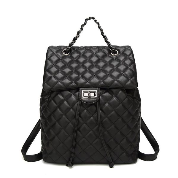 

backpack women's fashion rhombic chain bag korean version of the shoulder women