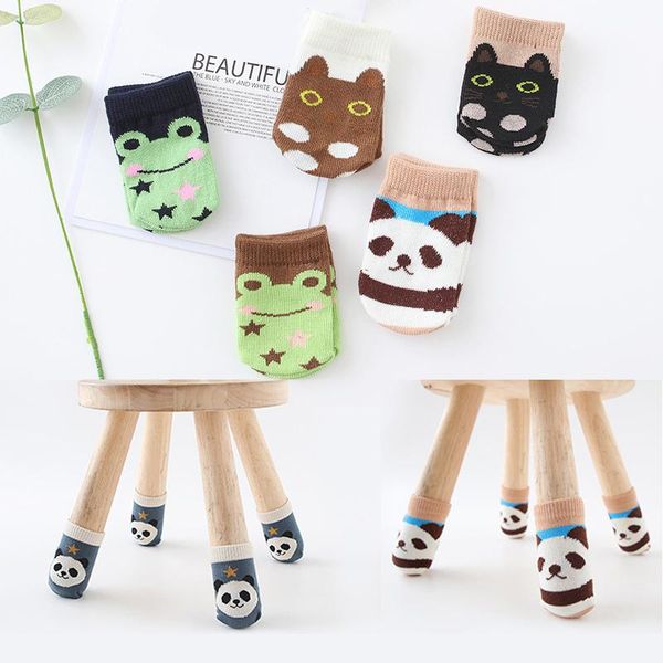

4pcs /set cartoon kitty table foot socks chair leg covers floor protectors non-slip knitting wood