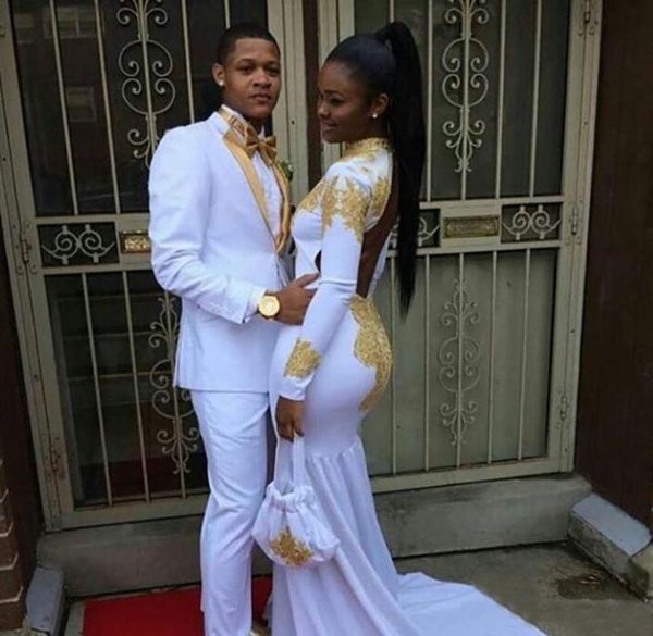 

men's suits & blazers white groom wedding tuxedos men for man outfits with gold lapel mariage homme groomsmen blazer two piece slim fit, White;black