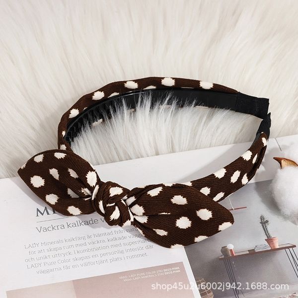 

rqy korean children's heads accessories fashion tu er hair plaid rabbit ear hair band cloth bowknot wide headband, Silver