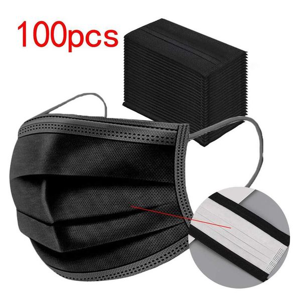 

100pcs black mask breathable and dust-proof disposable face mask for outdoors masks mascaras halloween cosplay