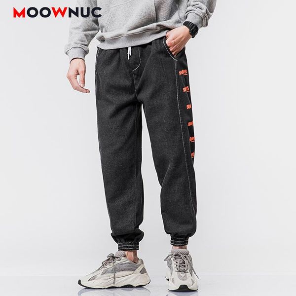 

trousers men's clothes street dress fashion casual jeans youth ankle-length pants solid hombre personality fit designer moownuc, Blue