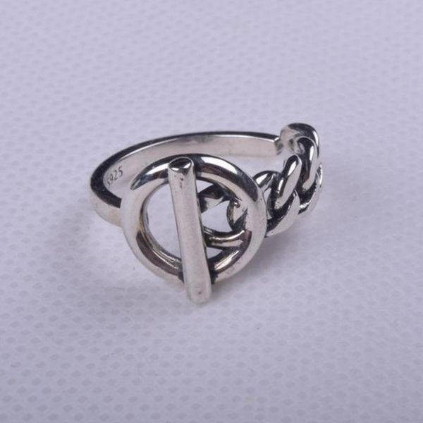 

cluster rings wkoud eam jewelry 2021 fashion rope chain ring with hoop lock for women french clasp women's accessories s#j087, Golden;silver