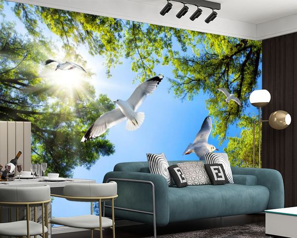 White Dove Beautiful Landscape 3d Wallpaper Classic Romantic Home Improvement Carte da parati antivegetative impermeabili Carte da parati