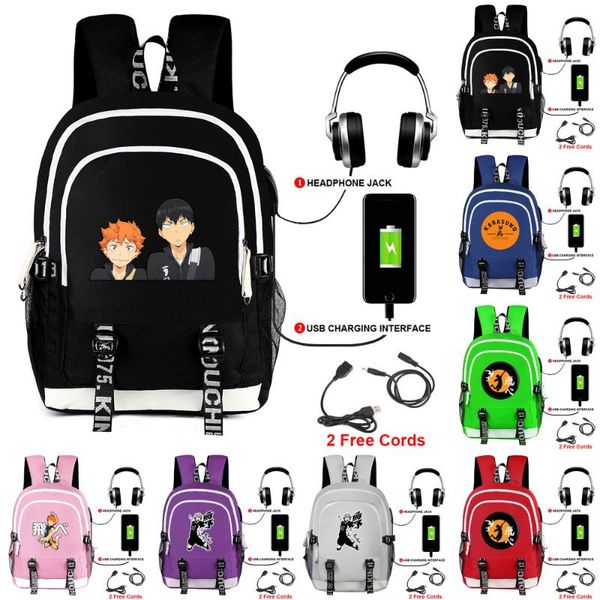

backpack haikyuu hinata shoyo kageyama tobio cosplay nishinoya yuu student bagsmochila backpacks for school teenagers girls