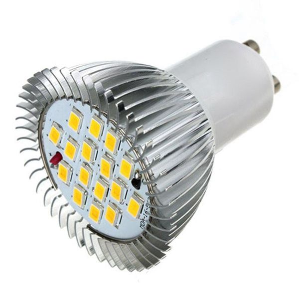 

bulbs 2021 gu10 220v led spotlight 5730 smd 16leds aluminum lamp body gu 10 9w spot light bulb downlight lighting 1pcs/lot