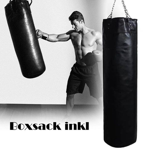 

sand bag 100cm empty boxing hanging kick sandbag training fight karate rotating buckle with chain outdoor fitness