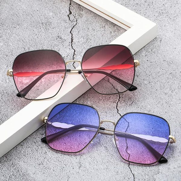 

sunglasses metal for women 2021 fashion square frame gradient lens eyewear tourism street beat sun glasses men's uv, White;black