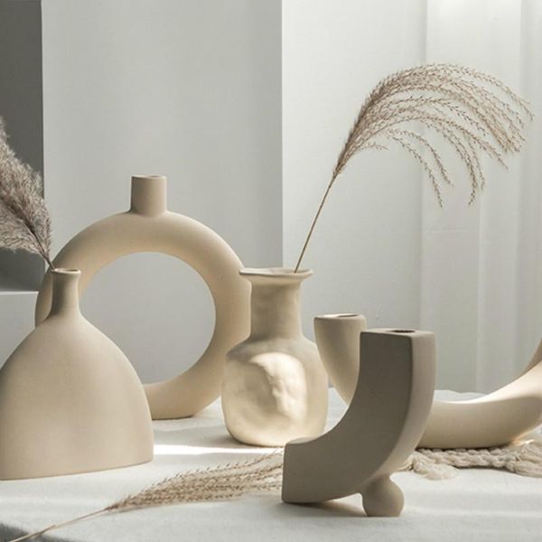

vases ceramic flower vase decoration nordic creative desk boho table accessories room jarrones decorativos home decor df50hp