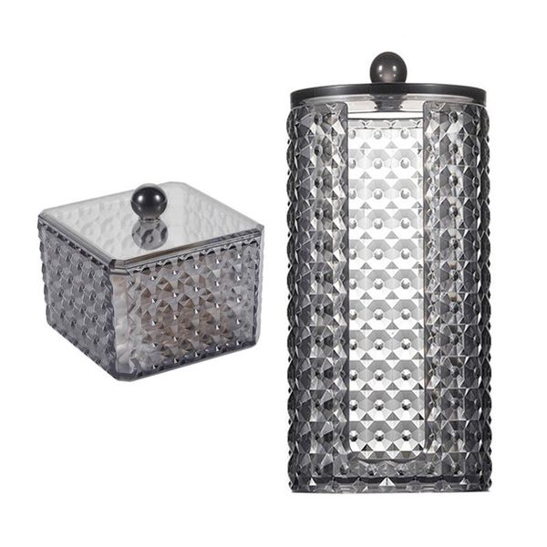 

pcs dustproof cosmetic storage box cotton pad jewelry swab plastic box, square & ellipse boxes bins