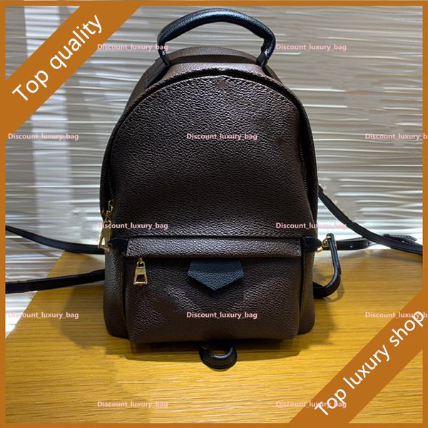 

5a mini backpack canvas school bags fashion women rucksack genuine leather shoulder bag female knapsack with box m44872