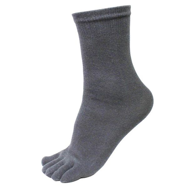 

men's socks telotuny 2021 autumn men's 5 pairs fashion elastic pure color short casual five finger toe sports running, Black