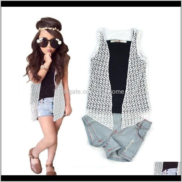 

arrival girls set lnice in european style fashion summer tshirt skirt harem pants 2pcs suits kids clothes f50az sets 2ynhk, White