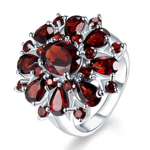 

cluster rings ring fashion pomegranate engagement, Golden;silver