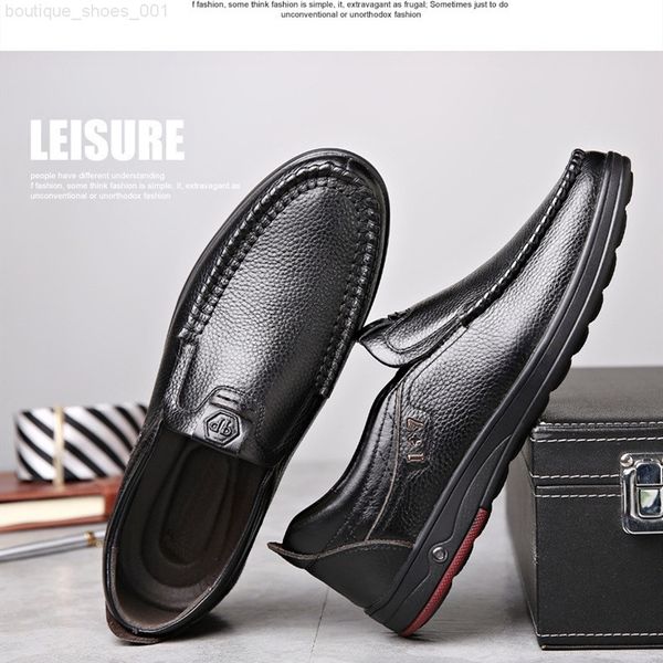 

men's leather shoes loafers elegant business father's gift 12, Black
