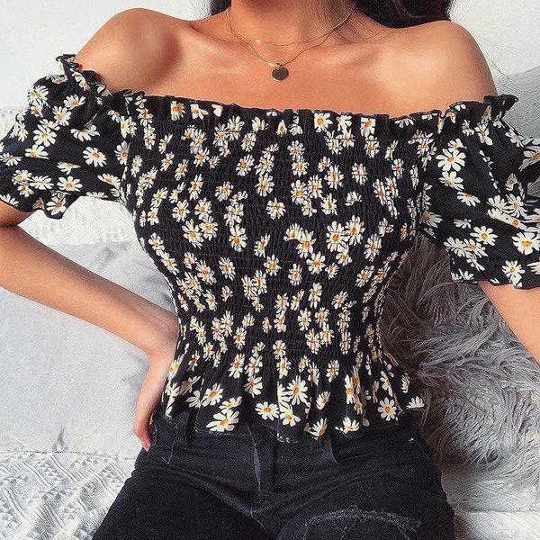 

women's t-shirt chiffon casual slash neck t shirt womens designer ribbon cute floral printed black qkoz, White