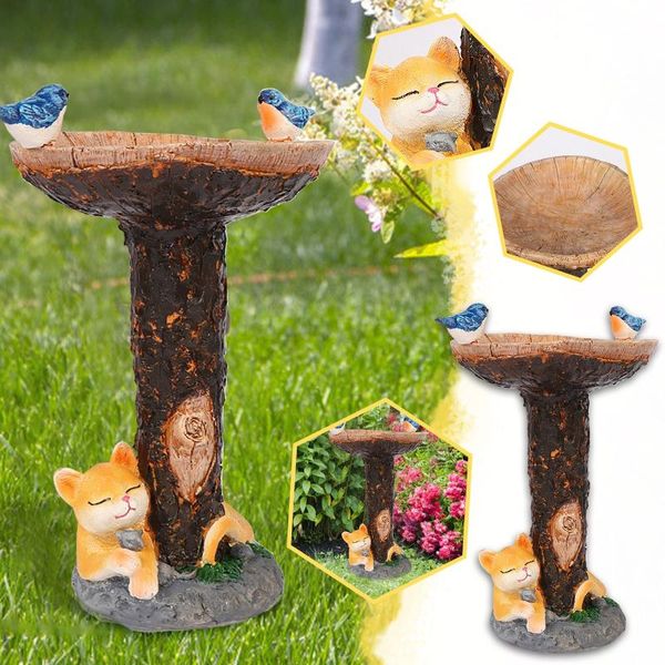 

garden decorations 1pc resin birdbath cat antique statues bird bath decoration ornaments home courtyard yard sculptures