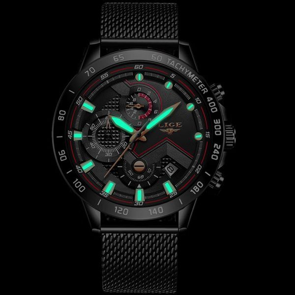 

zegarek damski 2021 lige fashion black quartz watch mens watches steel mesh belt wristwatch waterproof clock wristwatches, Slivery;brown