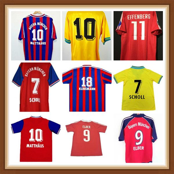 

2001 2000 1993 1995 1997 club retro soccer scholl jerseys vintage elber matthaus lizarazu remberg hargreaves klinsman football shirt kits, Black;yellow
