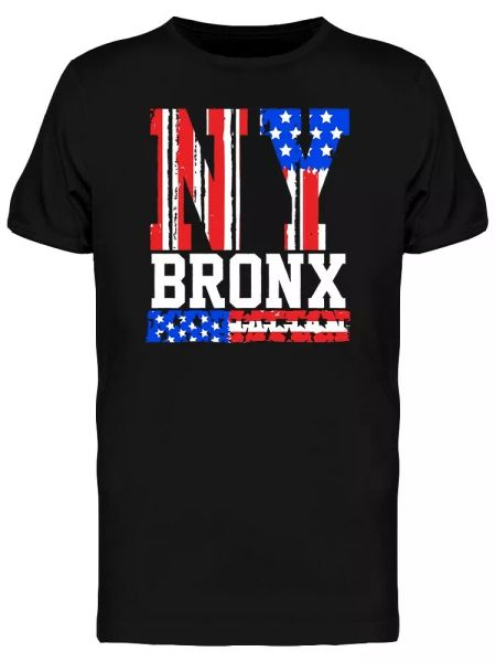

Nyc Bronx American Flag Men's Tee -Image by Shutterstock, White;black