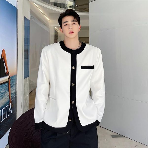 

men's jackets 2021 autumn korean style unique black white mixed colors for men casual loose men,m-xxl, Black;brown
