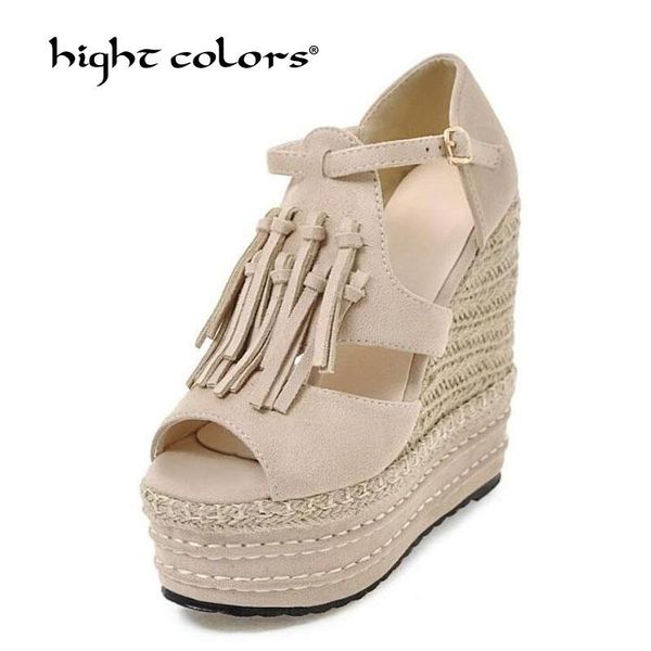 

dress shoes hight colors summer buckle strap women's sandals fish mouth fashion 13cm high heel platform open toes women d-459, Black