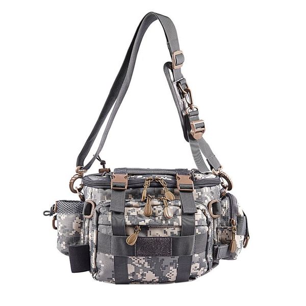 

fishing accessories bag waterproof outdoor single shoulder waist pack lure reel tackle pesca storage bag,grey
