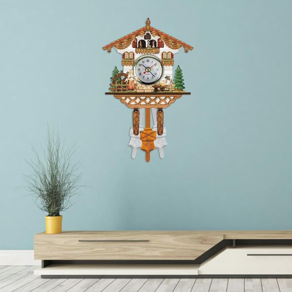 

wall clocks german black forest cuckoo chime alarm clock retro wooden living room home decoration accessories