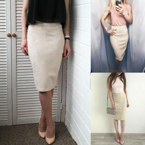 

skirts 2021 ladies women skirt autumn vintage high waist bodycon wrap solid, Black