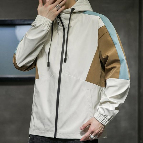 

men's jackets 2021 spring and autumn jacket hooded two-color casual man clothing harajuku japanese plus size 4xl, Black;brown