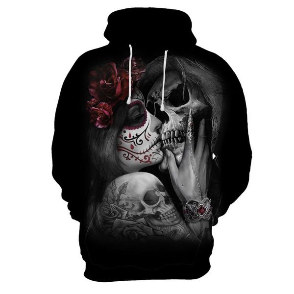 

men's hoodies & sweatshirts autumn fear black mens sweatshirt 3d print funny devil street dance streetwear harajuku pullover hip hop tr