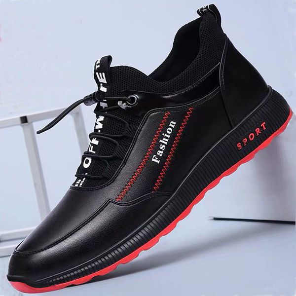 

single optional men autumn sports mens shoes black red korean style trend casual net shoe size 39-44