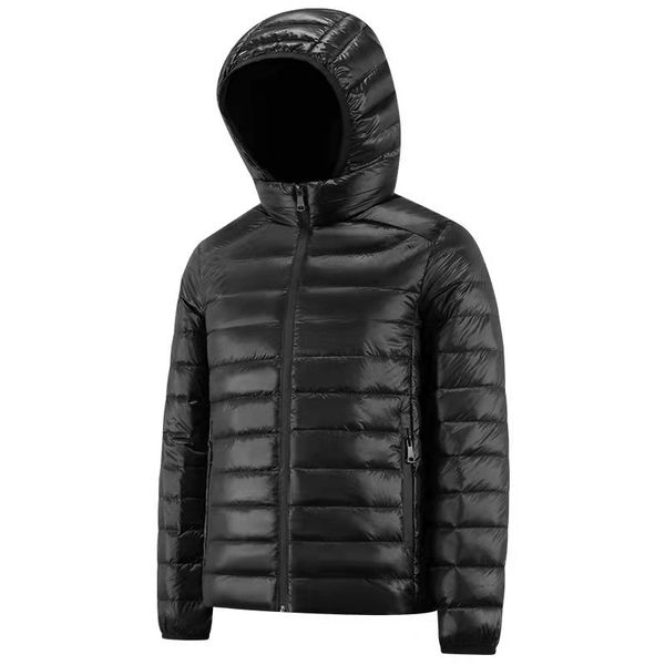 

men's goose down jacket thick fabric long sleeve outdoor winter coat, Black