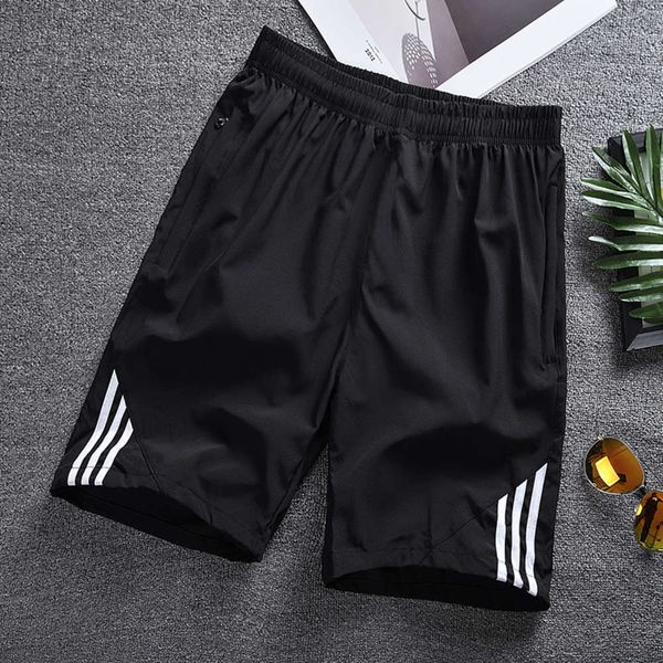 

men's shorts summer sports shorts men's loose casual trend 5-point fashion brand ins ice silk beach pants, White;black