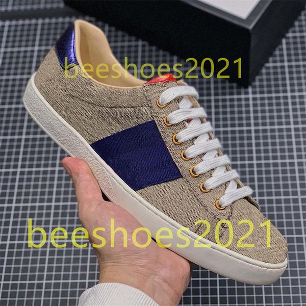 

mens italy bee walking casual shoes women flat shoe tiger snake green red stripes embroidered couples fashion trainers chaussures b25, Black