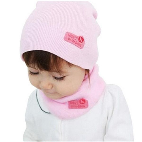 

hair accessories soft skin-friendly warm knitting hat and neckerchief two piece set candy color infant beanie cap kids headwear pography pro, Slivery;white