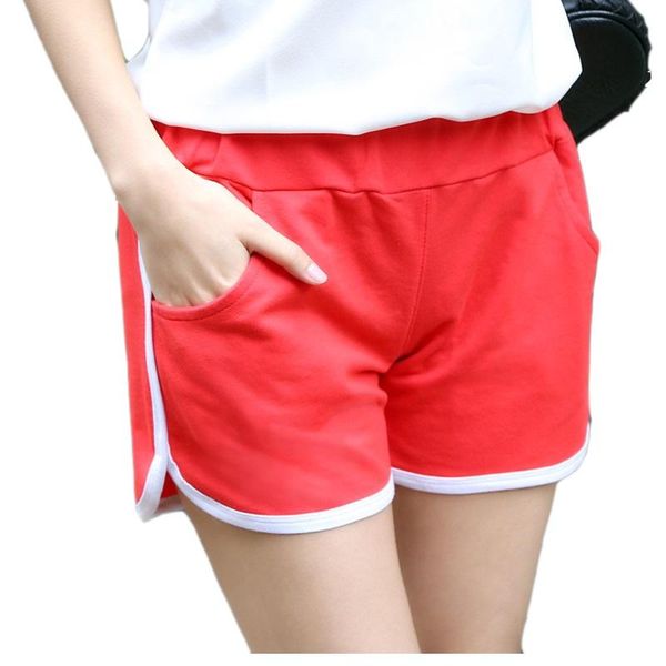 

women short female girl shorts solid color black / gray red summer casual size m  /xl women's, White;black