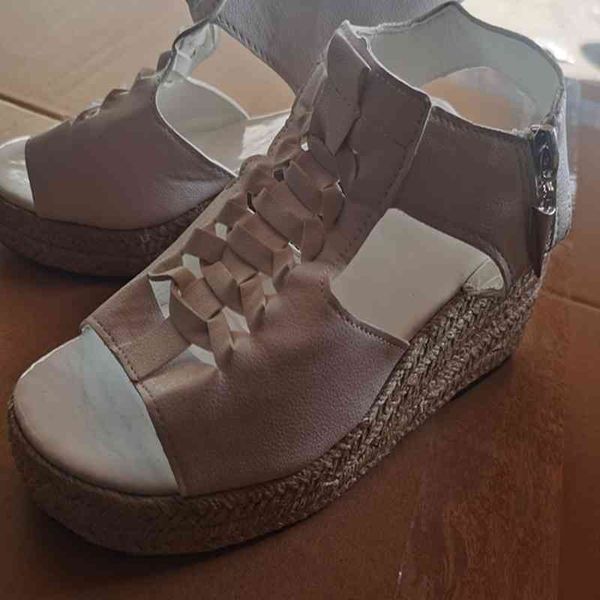 

sandals fashion women's wedges sandals summer 2021 casual slope open toe all-match zipper shoes women hnxj, Black