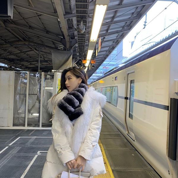 

scarves scarf real rex fur collar fashion thicken winter women neckerchief shawl accessories -sale, Blue;gray