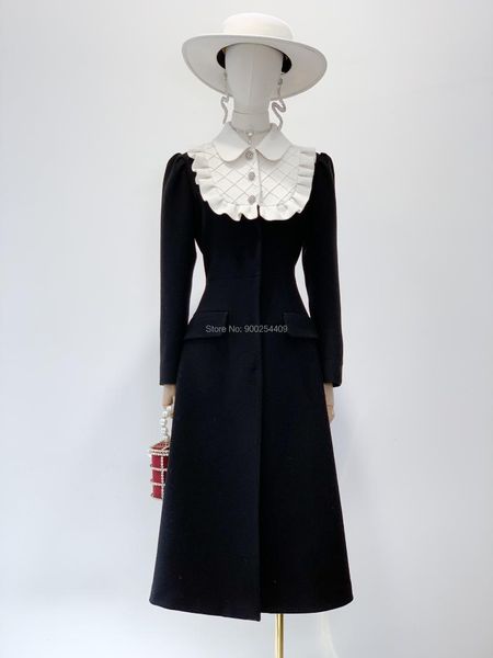 

women's wool & blends fashion women 2021 coat, black long coat winter
