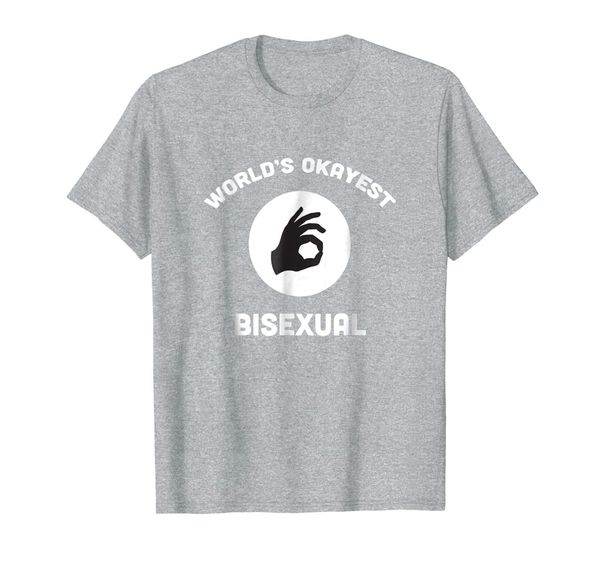 

world's okayest bisexual funny t shirt lgbt gift equality, White;black