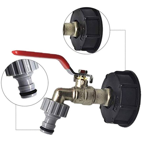 

watering equipments ibc tank valve adapter tap - tote water hose connector replacement thread faucet fitting parts brass