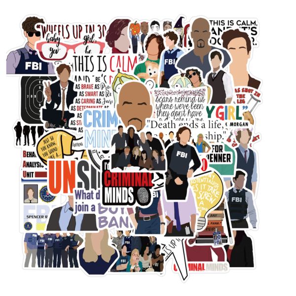 

50 pcs us drama criminal minds graffiti waterproof skateboard travel suitcase phone lapluggage stickers cute kids girl toys