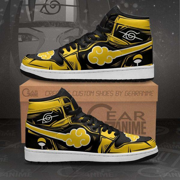 

akatsuki sneakers yellow custom narutos anime shoes