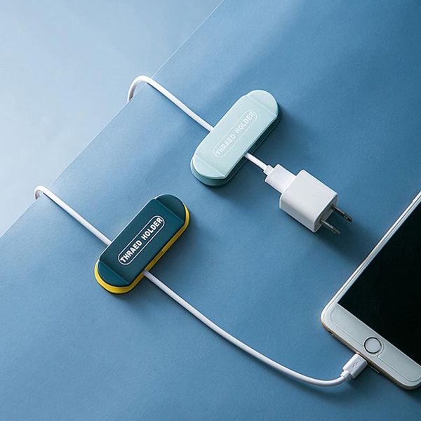 

hooks & rails power plug socket holder wall-mounted self-adhesive hook multifunctional wall usb data cable winder earphone receiver