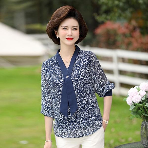 

women's blouses & shirts printed women fashion casual female tie v-neck loose long sleeve blouse ol style shirt simple top, White