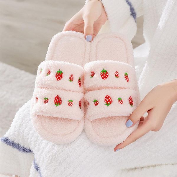 

slippers house cartoon fruit women velvet open toe bedroom flat shoes indoor sweet pineapple ladies fur wfm9, Black