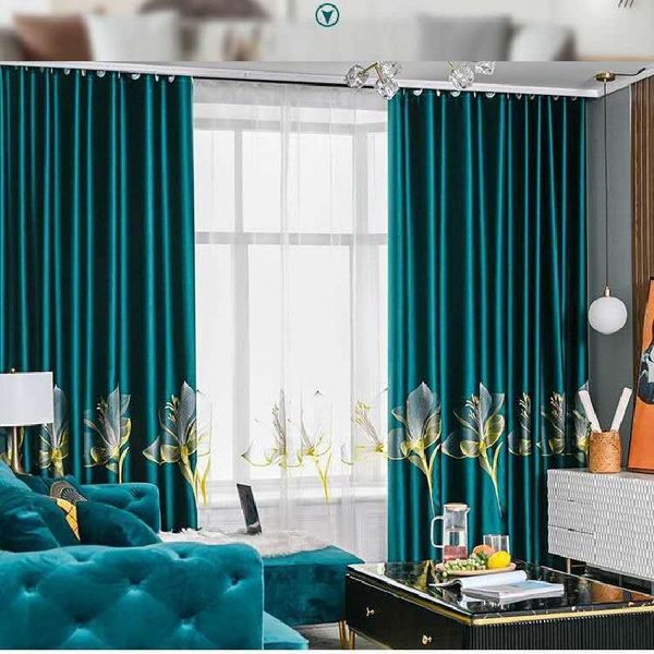 

curtain & drapes high-end royal satin lily embroidered curtains for living room dining bedroom study high shading tulle custom