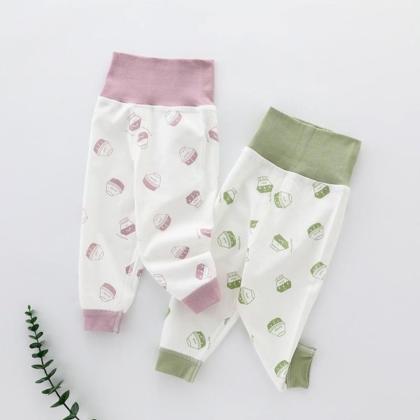 

trousers born high waist baby pants 0-6-12m cotton infant boys girls clothes, Blue