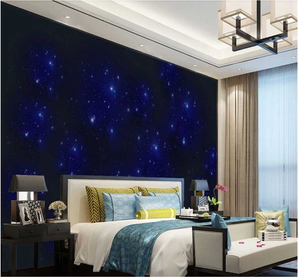 

wallpapers milofi blue universe starry sky large wallpaper living room decoration mural professional custom 8d waterproof wall covering